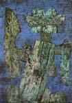 Kivénült szfinksz, 1989, falemez, olaj, 100X70cm